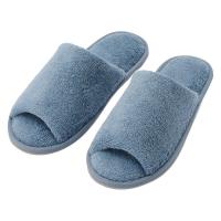 無印良品 洗える綿パイルスリッパ 前あき ＸＬ ２７．５〜３０ｃｍ用 ブルー 良品計画