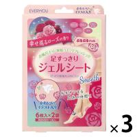 【アウトレット】エブリユー 足すっきりジェルシート保湿 ローズの香り 1セット（1個（12枚入）×3）