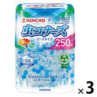 【アウトレット】KINCHO（金鳥）虫コナーズ ビーズタイプ 置き型 虫除け 250日 シベリアンフォレストの香り  1セット（1個×3）