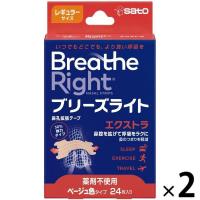 ブリーズライトエクストラ レギュラー 1個（24枚入） 2個セット 佐藤製薬（鼻孔拡張テープ・いびき・鼻づまり）