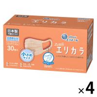 大王製紙 エリエール ハイパーブロックマスク エリカラ ピンクベージュ 小さめサイズ 1セット（30枚入×4箱）日本製 カラーマスク