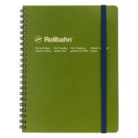 ロルバーン ポケット付メモ A5 5mm方眼 オリーブ 緑 リングノート デルフォニックス（Rollbahn）