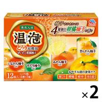 入浴剤 炭酸 温泉の素 温泡 ONPO ぜいたく柑橘柚子 とろり炭酸湯 2箱(4種類×3錠×2) 入浴剤 (にごりタイプ) アース製薬
