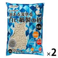 クリーンミュウ 猫砂 固まる流せる白い紙製の砂 6.5L 2袋 シーズイシハラ
