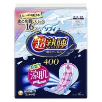 【数量限定】ナプキン 生理用品 ソフィ 超熟睡ガード 涼肌400 特に多い夜用 羽つき 40cm 1個 （16枚）ユニ・チャーム