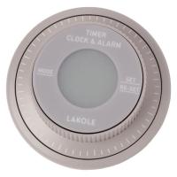 ダイヤル式タイマー＆クロック グレー LAKOLE/ラコレ