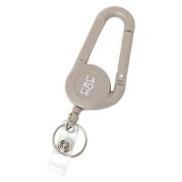 リール付きカラビナキーホルダー グレー LAKOLE/ラコレ