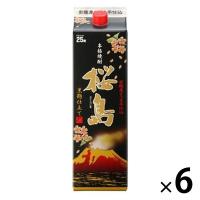 桜島　黒麹仕立て　25度1.8Lパック  焼酎　6本