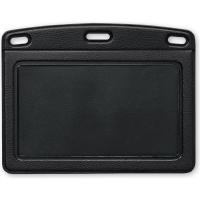オープン工業 名札用ケース レザー調 ヨコ型(名刺サイズ) 黒 NB-360-BK 1袋 (10枚入)