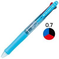 パイロット 油性3色ボールペン アクロボール3 細字 0.7mm クリアソフトブルー軸 BKAB-40F-CSL 1箱(10本入)
