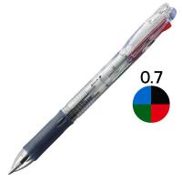 ゼブラ 油性ボールペン クリップ-オンスリム 4色 0.7mm 透明軸 B4A5-C 10本