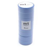 カモ井加工紙 mt マスキングテープ 8P(同色8巻セット) ブルー 幅15mm×7m MT08P183R 1個