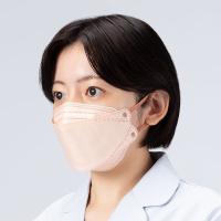 アスクル　ダイヤモンド型サージカルマスク　ローズピンク×紐ピンクブラウン　3D　使い捨て　不織布　バイカラー　1箱(50枚入)　  オリジナル