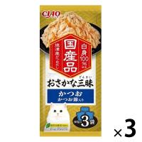 いなば CIAO チャオ おさかな三昧かつお かつお節入り国産（60g×3袋）1セット（1袋×3）キャットフード パウチ