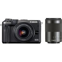 Canon ミラーレス一眼カメラ EOS M6 ダブルズームキット(ブラック) EF-M15-45mm/EF-M55-200mm 付属 EOSM6BK-WZK | カメラのハチハチ