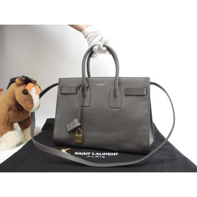 美品✨SAINT LAURENT PARIS レザー ハンドバッグ グレー 楽天市場】SAINT LAURENT サンローラン カレッジ 428056