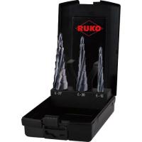 RUKO スパイラルステップドリル 3本セット ハイス ルナテックコーティング ( 101087PRO ) RUKO社 | 配管材料プロトキワ
