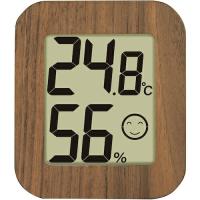 シンワ デジタル温湿度計 環境チェッカー ミニ 木製 ダークブラウン  ( 73233 ) シンワ測定(株) | 配管材料プロトキワ