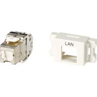 コーニング Cat6A RJ45モジュラージャック+JISプレート用アダプタセット ( VOL-6AOCBZL-WHL ) コーニングインターナショナル(株) | 配管材料プロトキワ