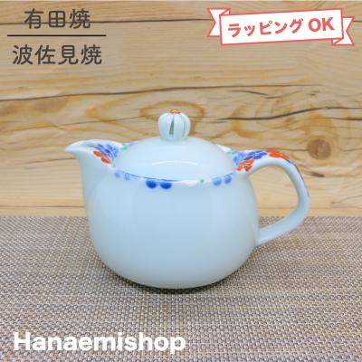 青と白の花柄陶器急須有田焼 10-09_01.JPG