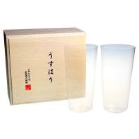 ギフトオンリーワン 【松徳硝子】うすはり ガラス タンブラー（L）ペア・木箱入 | Mantendo 良品ヤフー店