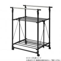 B.Bファニシング ワンタッチ収納洗濯物干しラック　ワイド ブラック ONLR-0065BLK | ハンディハウス