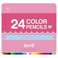 トンボ鉛筆 色鉛筆 ippo スライド缶入 24色 プレーン Pink CL-RPW0424C | 川西ストア