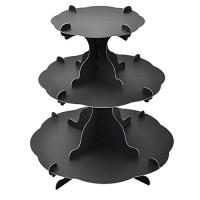 タカ印 ディスプレイ 44-5821 オリジナルワークス 3段テーブル 組立式 ブラック | 川西ストア