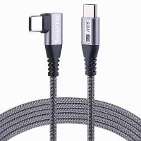 高耐久ナイロン L字 充電ケーブル USB-C &amp; USB-C 2.0 ケーブル PD対応 60W/3A 急速充電 type-c ケーブル(2m ブラック) Galaxy/Xperia 各種対応 PinLi | ハピネスストア