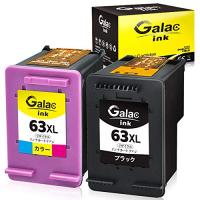 【新機種でも対応】【Galactic ink】 HP 63 XL 63xl(ブラック 増量 + カラー 増量） 2個セット 残量表示付 HP63XL f6u64aa 再生インク【対応機種】EN | ハピネスストア