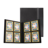 カードファイル トレカ バインダー コレクション ファイル 4ポケット 160枚収納 バンド付き スリーブ対応 横入れ 大容量 (黒) | ハッピースクエア