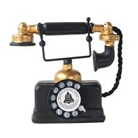 PLEAVIT 電話機 黒電話 インテリア 置物 装飾用 模型 おもちゃ レトロ アンティーク 雑貨 (A) | ハッピースクエア