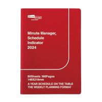 手帳 2024 ハイタイド 2024年3月始まり (4月始まり対応) ミニットマネージャー (A5 レフト ウィークリー) 週間 レッド | ハッピースクエア