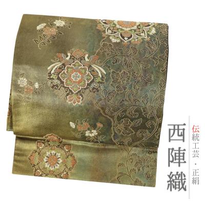 ♦️特選　正絹　四季の花　二重太鼓の作り帯 ♦️特選 正絹 四季の花 二重太鼓の作り帯 ♦️特選 正絹 四季の花 二