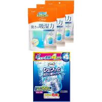 除湿剤・洗たく槽クリーナー セット買い ドライペットクリア 除湿剤 スタンドパックタイプ どこでも用 350mL×3個 + 洗浄力 シュワッと 洗たく槽クリーナー | 葉月Yahoo!店