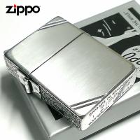 ZIPPO ライター ジッポ 1935 復刻レプリカ シルバー 燻し 3面アラベスク ダイアゴナルライン 3バレル 唐草 彫刻 アンティーク 角型 メンズ | Zippoタバコケース喫煙具のハヤミ