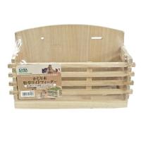 かじり木牧草ワイドフィーダー/餌入れ エサ入れ 牧草入れ 食器 固定 木製 大容量 うさぎ モルモット チンチラ デグー MARUKAN マルカン PRO STYLE CASA | 小動物専門店ヘヴン ヤフー店