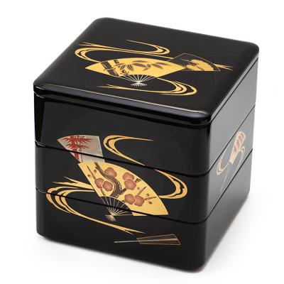 山田平安堂　平安堂　翔鶴　2段重　重箱　美品 山田平安堂 平安堂 翔鶴 2段重 重箱 美品 漆器 山田平安