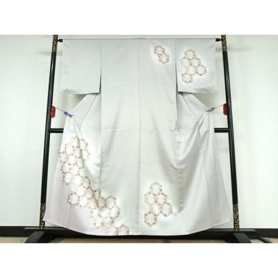 平和屋着物▽洗える最高級着物 ＜英＞はなぶさ謹製 訪問着 単衣 亀甲花