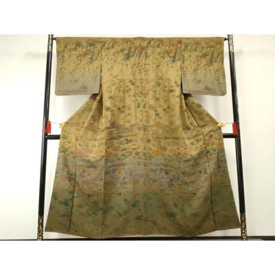 平和屋着物●山岡古都・古都染人　染織美術品　薬墨染　天目織　お召　訪問着　吉祥花鳥文　暈し染め　正絹　逸品　AABF2928cs 楽天市場】平和屋本店□極上 山岡古都・古都染人 染織美術品 薬墨染