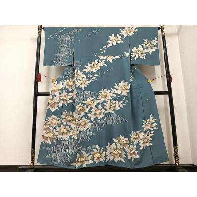 平和屋着物●本加賀友禅作家　小田美知代　色留袖　風景梅花文　暈し染め　正絹　逸品　BAAW3470mz 平和屋着物○本加賀友禅作家 小田美知代 色留袖 風景梅花文 暈し染め