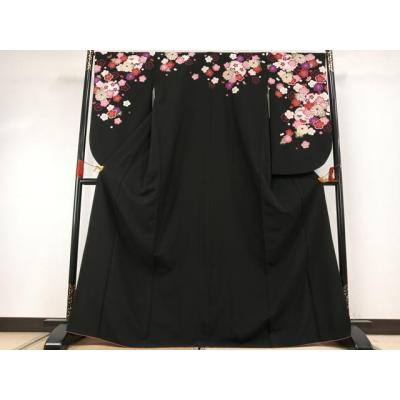 振袖 山本寛斎 KANSAI 華徒然 落款あり　草花　えんじ色　着物単品販売 fb1081.jpg