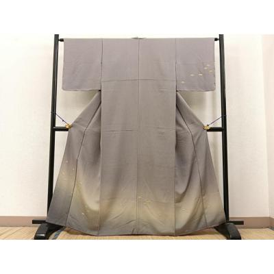 付け下げ　たたき染め　グラデーション　着物　104tz どうしても、、黒が好きなんですよね。やはり。 純一郎さんのロウ