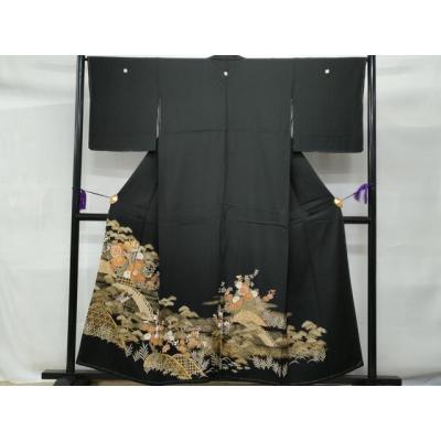 平和屋着物○豪華黒留袖 吉祥草花文 金彩 正絹 逸品 DAAY5200ud 平和屋