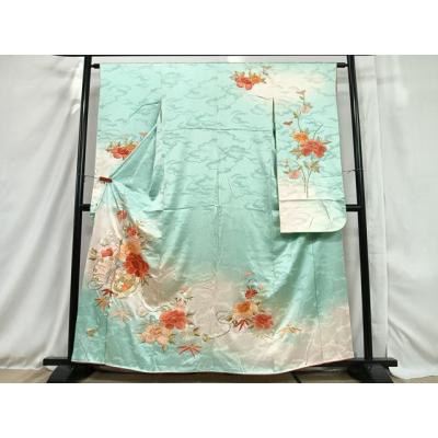 平和屋着物●豪華振袖　総刺繍　中国三大刺繍　スワトウ刺繍　汕頭刺繍　相良刺繍　鳳凰花文　暈し染　正絹　逸品　AAAT5137ck 平和屋着物○豪華振袖 総刺繍 中国三大刺繍 スワトウ刺繍 汕頭刺繍