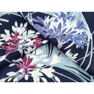 平和屋着物∴夏物　松田聖子　SEIKOMATSUDA　浴衣　紫陽花菊花文　黒地　銀彩　綿　逸品　CABB6570ng 平和屋着物∴夏物 松田聖子 SEIKOMATSUDA 浴衣 紫陽花菊花文 黒地 銀彩