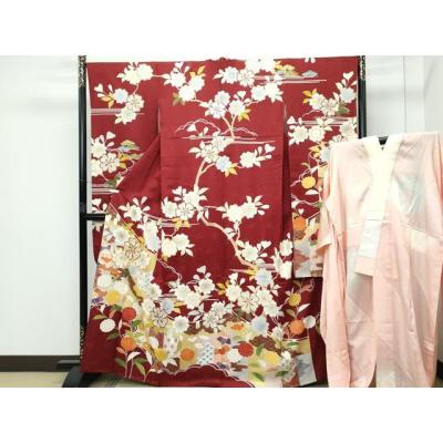 平和屋着物□極上 訪問着 駒刺繍 絞り 幾何学文様 黒地 逸品 CZAA3555s5