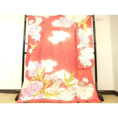 平和屋着物○夏物 総レース 振袖 花尽くし 肌色 ロング丈 DAAX8331du