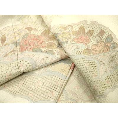 袋帯　総スワトウ刺繍　縦縞　唐花　唐草　青海波　はな菱　着物　115a d 楽天市場】【9/11 01:59まで☆最大50%OFF】蘇州刺繍 袋帯 特選
