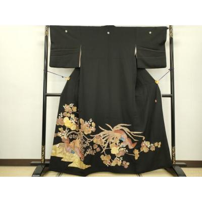 未着用　作家もの　色留袖　金彩　銀駒刺繍　鶴　松竹梅　エ霞　着物　093w d b68f4a35e6236d921293e7c47c6ff8